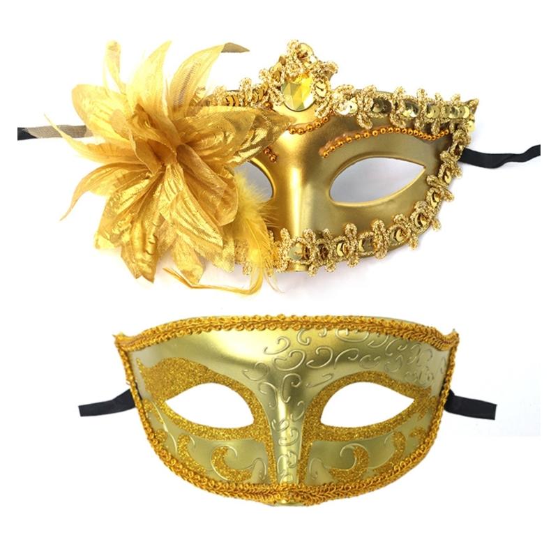 2 Pcs Venetians Mask Half Face Mask Halloween Mask Costume Mask Masquerade Mask Party Mask Mardi Gras Mask for Carnivals