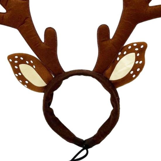 Bentiță cu coarne pentru animale de companie, reglabilă, cu coarne de cerb Sika, bentiță pentru păr cu urechi pătate pentru câini, accesorii festive pentru travestiment, pentru ședințe foto