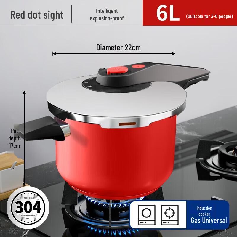 UKK 6L Macaron Color 304 Stainless Steel Explosion-Proof Pressure Cooker