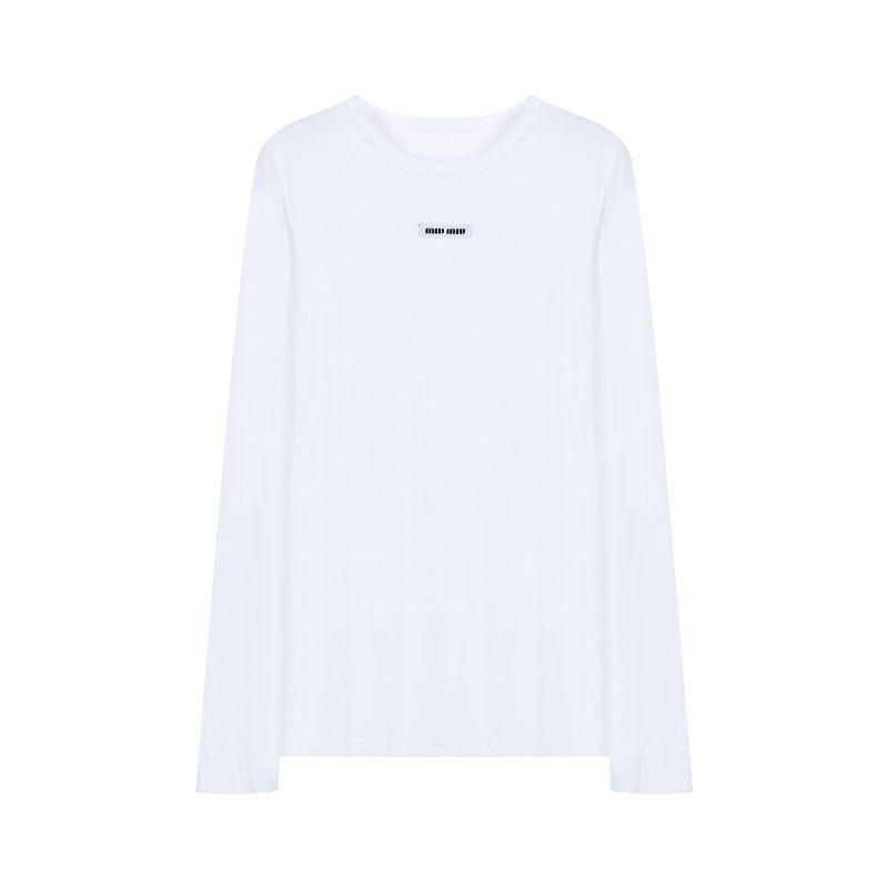 

Kumikumi Micro Transparent Silm Sun Protection Ruched A- line T-shirt White Tops One size