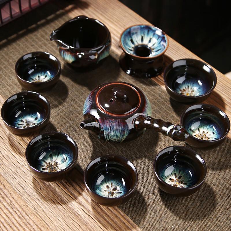 Janla Kiln-Fired Sand Gold Glaze Ceramic Gongfu Tea Set