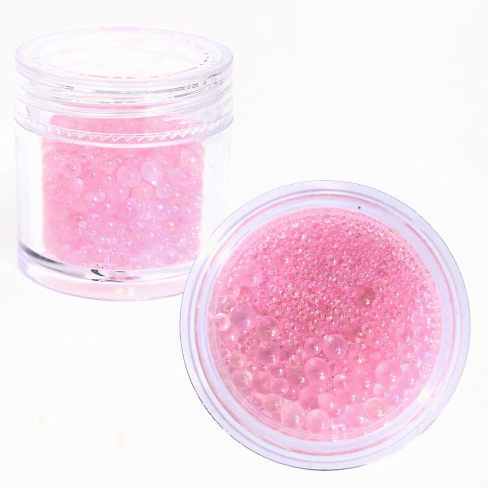 1 pot de 10 ml de perles de caviar 3D, strass, mini perles de verre, décoration d'ongles pour bricolage, soins des ongles, boule de cristal mixte sans trou