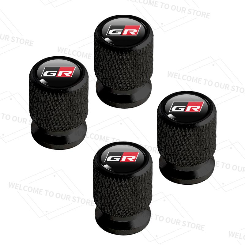 For Toyota ad114pcs/1set For Toyota GR Logo Yaris Levin Hilux Prado Prius Highlander Car Valve Caps Wheel Tires Air Tyre Stem Protective Cover TDX1