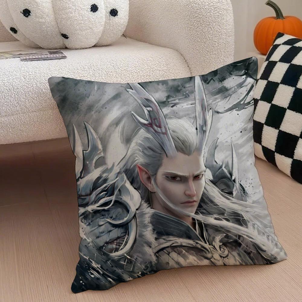 Popular Chinese Mytho Animation NNezha Cushion Cover Throw Pillow Cover Hidden Button Durable Polyester Chair Cushion