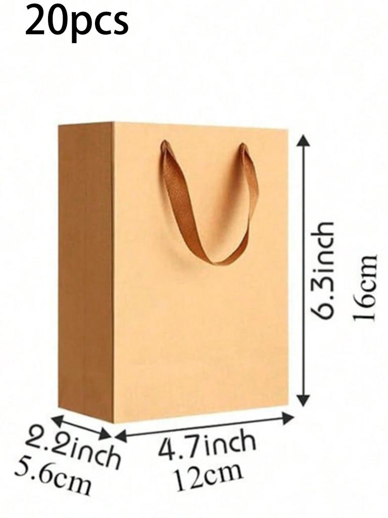 10/20pcs Gift Bags Handled Paper Bags Goodie Bags With Cloth Handles Gift Wrap Bags Shopping Bags Merchandise Bags For Business.