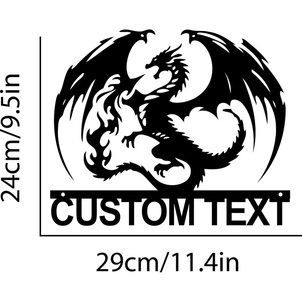 Metal Dragon Wall Art, Gothic Fantasy Decor, Mythical Creature Sign, Dragon Lover Gift, Home Room Decoration