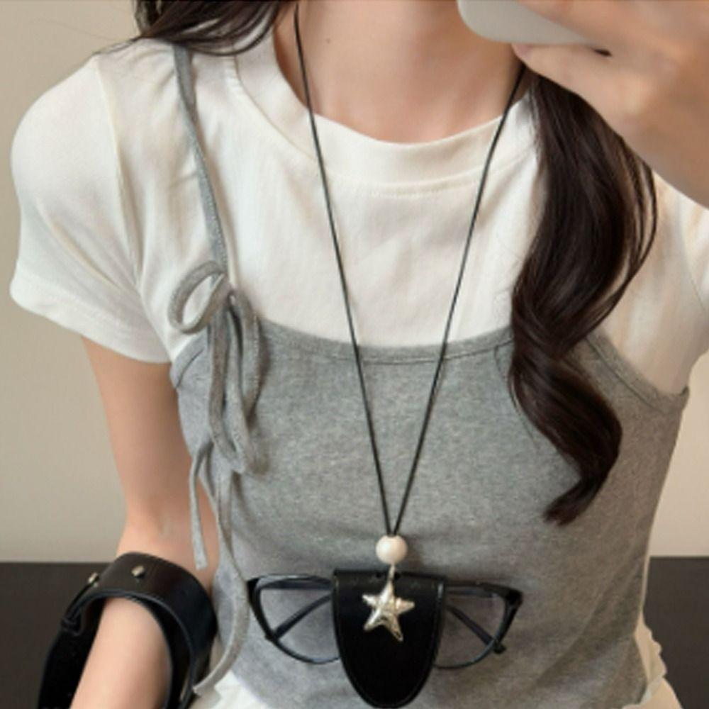 Leather Eyeglasses Storage Bag Pendant Decorative Glasses Clip Creative Gift Sunglasses Clip