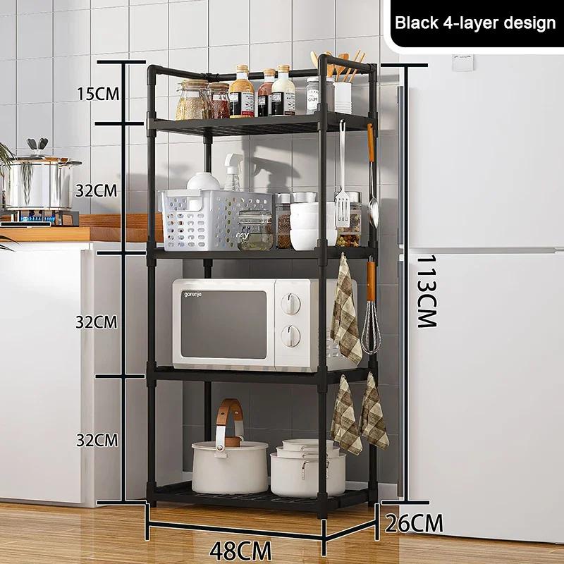 Kitchen 5-Tier Storage Rack Household Storages Organizer Bathroom Shelf Stackable Simple Storage Rack Adjustable Storages Shelf