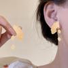 Women Fashion Dangle Earrings Ginkgo Leaf Fan Shape Earrings Vintage Boho Textured Dangle Earrings Jewelry Gifts for Her