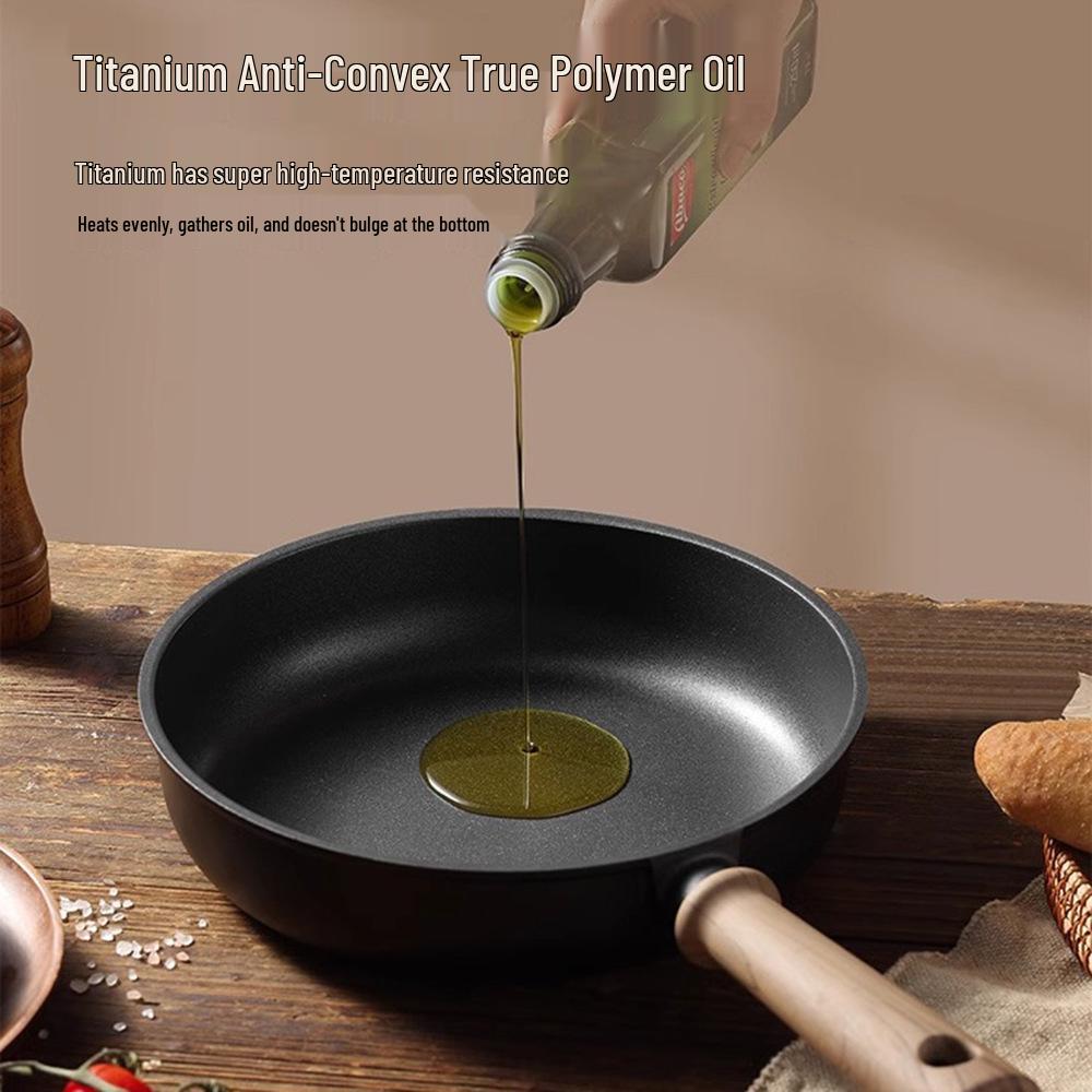 Titanium Flat-Bottom Cookware Set: Non-Stick Frying, Stewing, and Stir-Frying Pot Set for Steak and Eggs