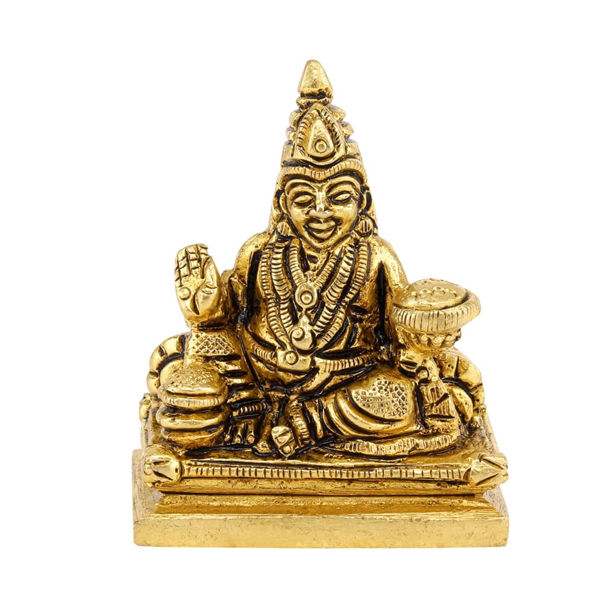 Ручная работа, Латунная статуэтка Дхан Кубера, Бог Сокровищ, Идол Шри Куберы, Золотой