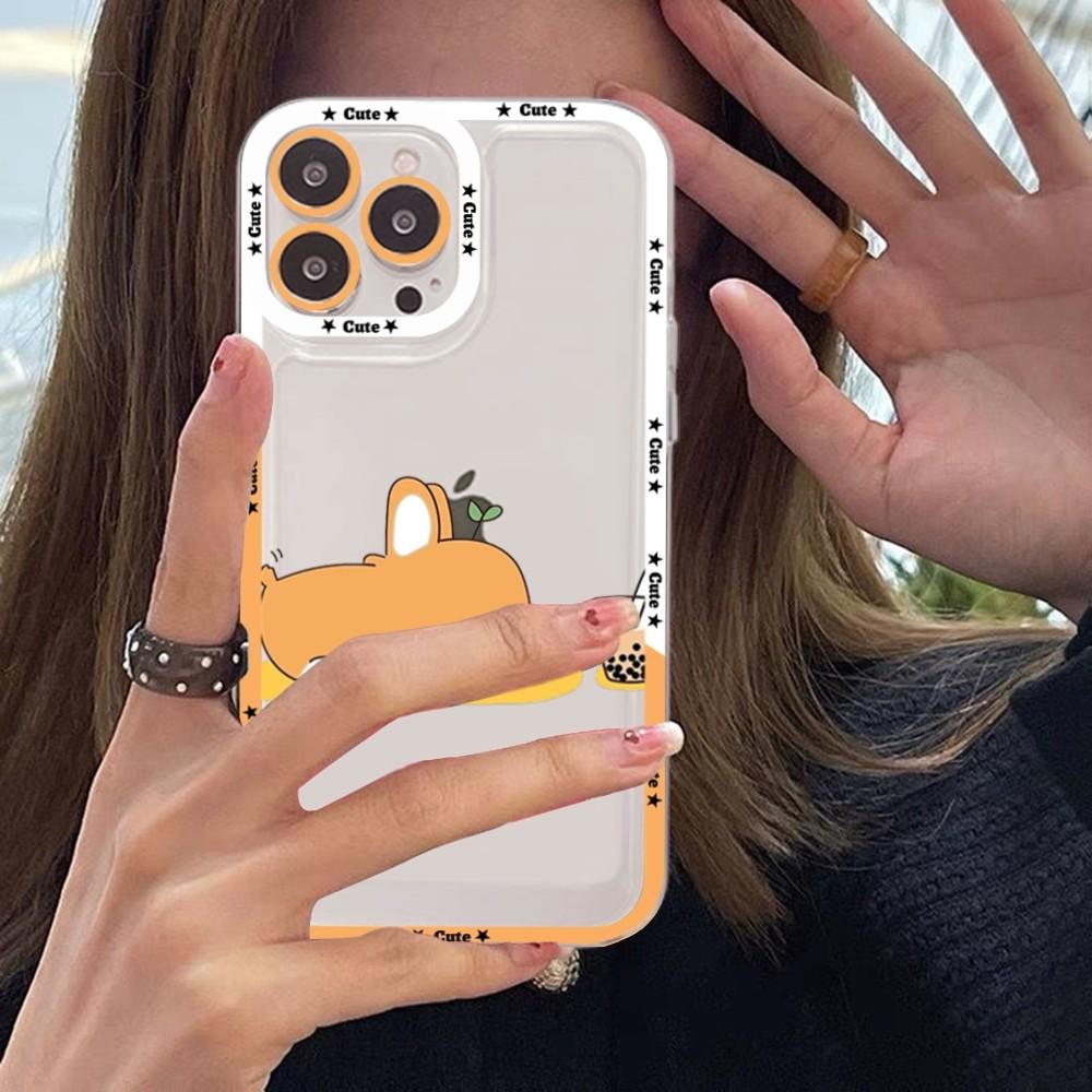 Cute Cartoon Corgi Phone Case For iPhone 15 14 13 12 11 Pro Max XS X XR Mini Protective Cover