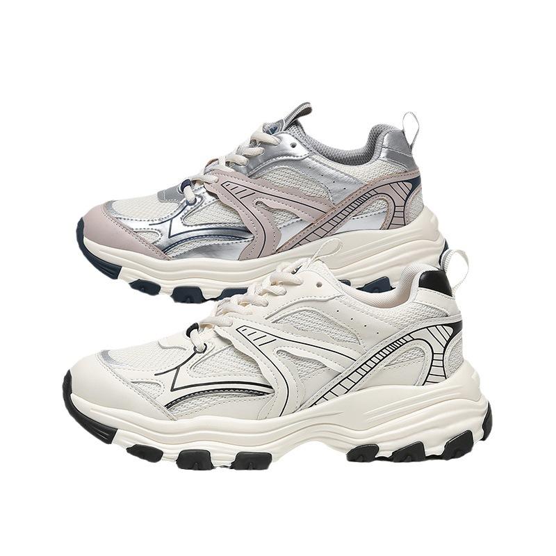 Strictly selected sports shoes women's casual versatile spring new breathable retro lightweight shock-absorbing running shoes platform dad shoes