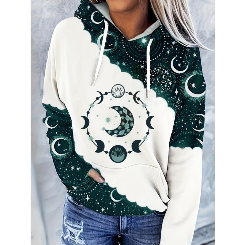 Women'S Casual Fashion Hooded Sweatshirt, Western Ethnic Style Vintage Print Women'S Top