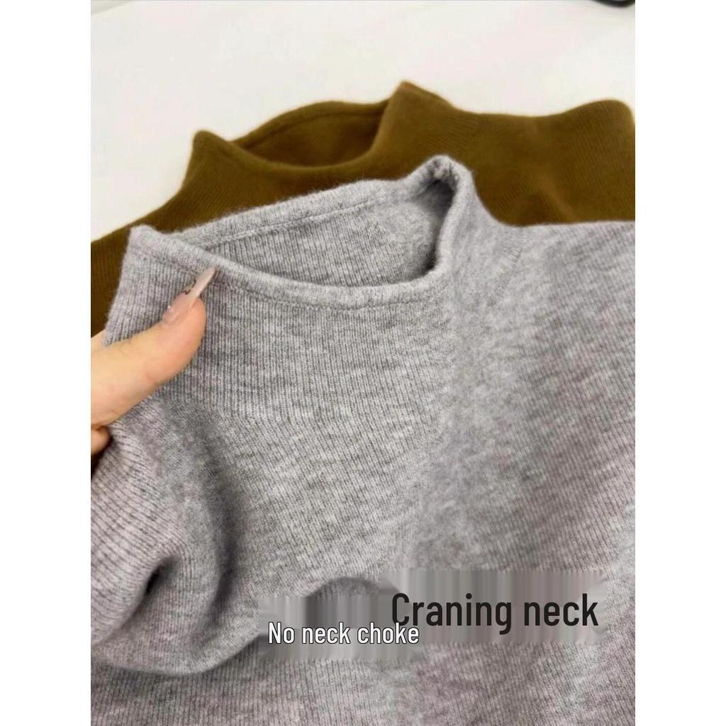Premium Women's Slim Fit Knit Sweater – Winter Half-High Collar, Long Sleeve, Stand-Up Collar, Autumn/Winter Collection.
