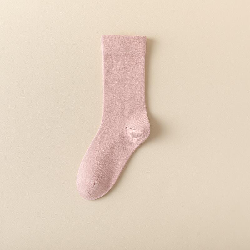 Female Autumn and Winter Thin Wool Warm Cotton Boneless Sleep Month High Tube Pile Socks