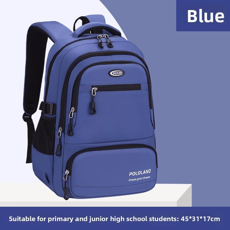 Backpack Solid Color Multipocket Storage Ergonomic Carry School Student Bags