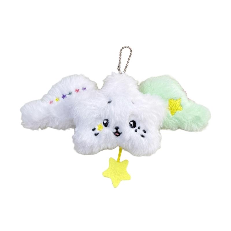 Fashionable Star shaped Plush Keyring Decoration Perfect For Bags And Gift Giving Handmade Keyring Backpack Accessory