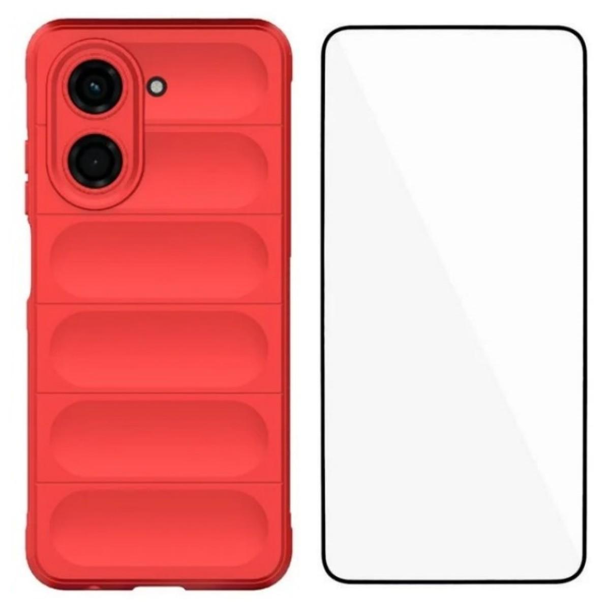 

Для Xiaomi Redmi A5 4G (171,7*77,8*8,3 мм) Чехол из ТПУ WANLONFENG Серии HD Противоскользящий Чехол для Телефона с Закаленным Стеклом Wine Red