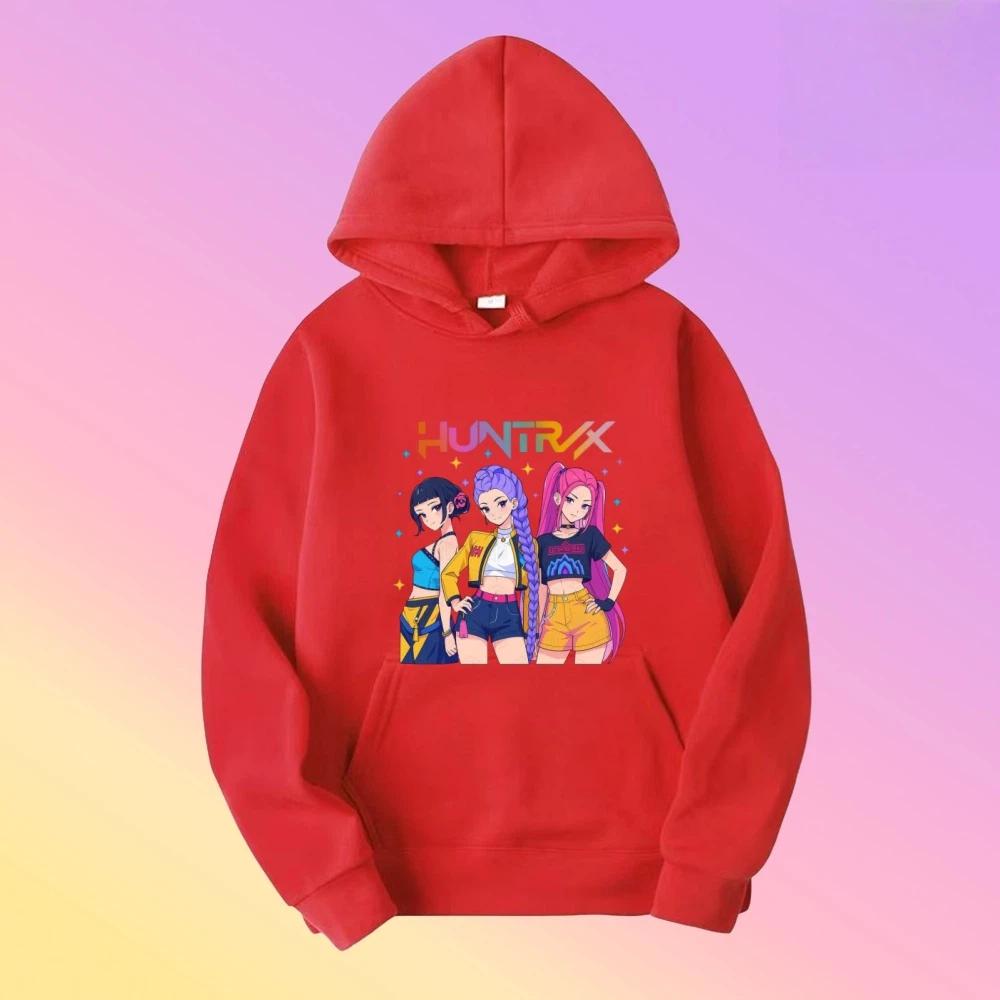 Película KPop Cazadores de Demonios Saja Sudadera con Capucha Ropa de Mujer Tendencia Moda Coreana Streetwear Casual Sudadera Oversize