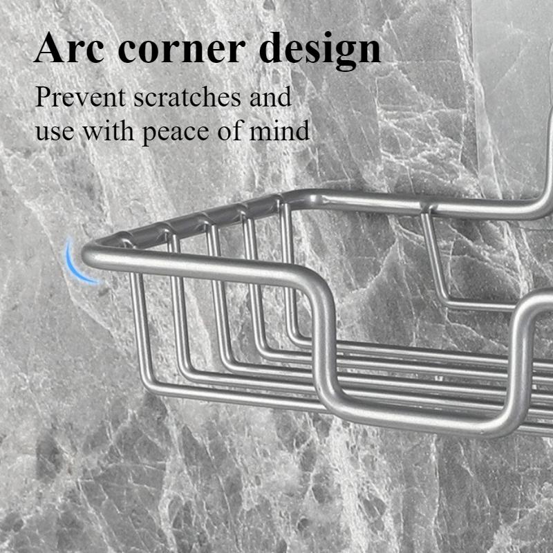 1pc Soap Rack Soap Box Wall Mounted Stainless Steel No Punching Required Storage Rack TOILET Bathroom Accessories