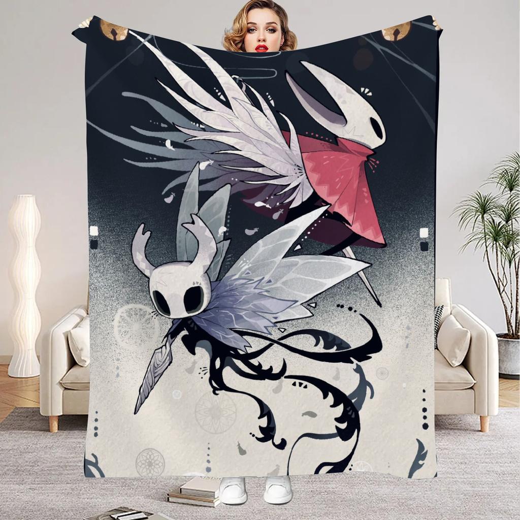 Hollow Knight Blanket Cartoon Game Printed Flannel Blanket for Home Living Room Bedroom Decor New Year Christmas Gift for Fans