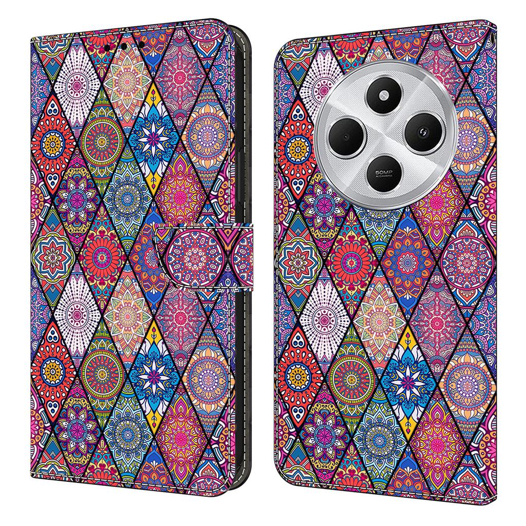 Wallet Case For Xiaomi Poco C75 4G/Redmi 14R 5G/14C 4G Pattern Printing PU Leather Flip Stand Phone Cover
