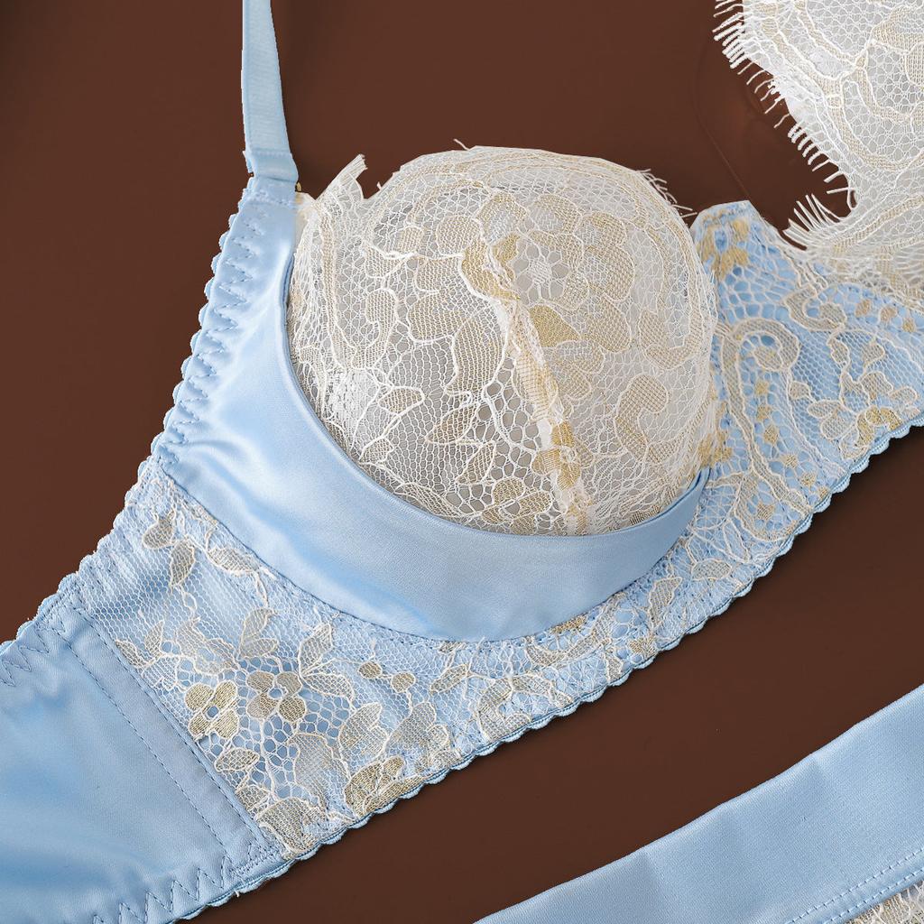 Lace Fashion Hollowed Out Perspective Lingerie And Underwear Four Piece Set Other Women's Underwear