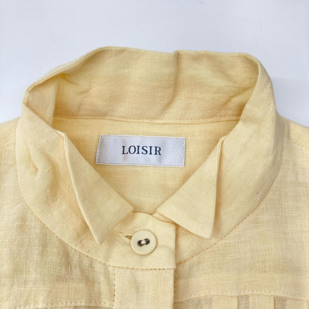 LOISIR Yellow 100% Linen Shirt Maxi Dress Dress F yellowUsed