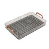 Tea Tray Build In Drainage Plastic Tray with Handles Rectangular Non Slip Tea Serving Tray for