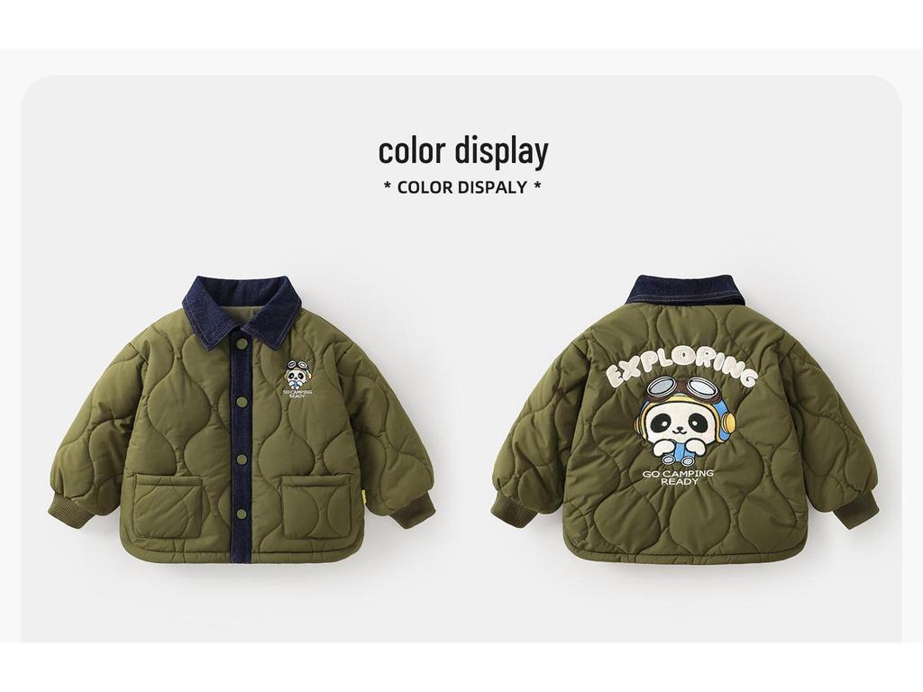 Kaka Panda Kids' Winter Fleece Jacket - Boys' and Girls' Warm Cotton Coat