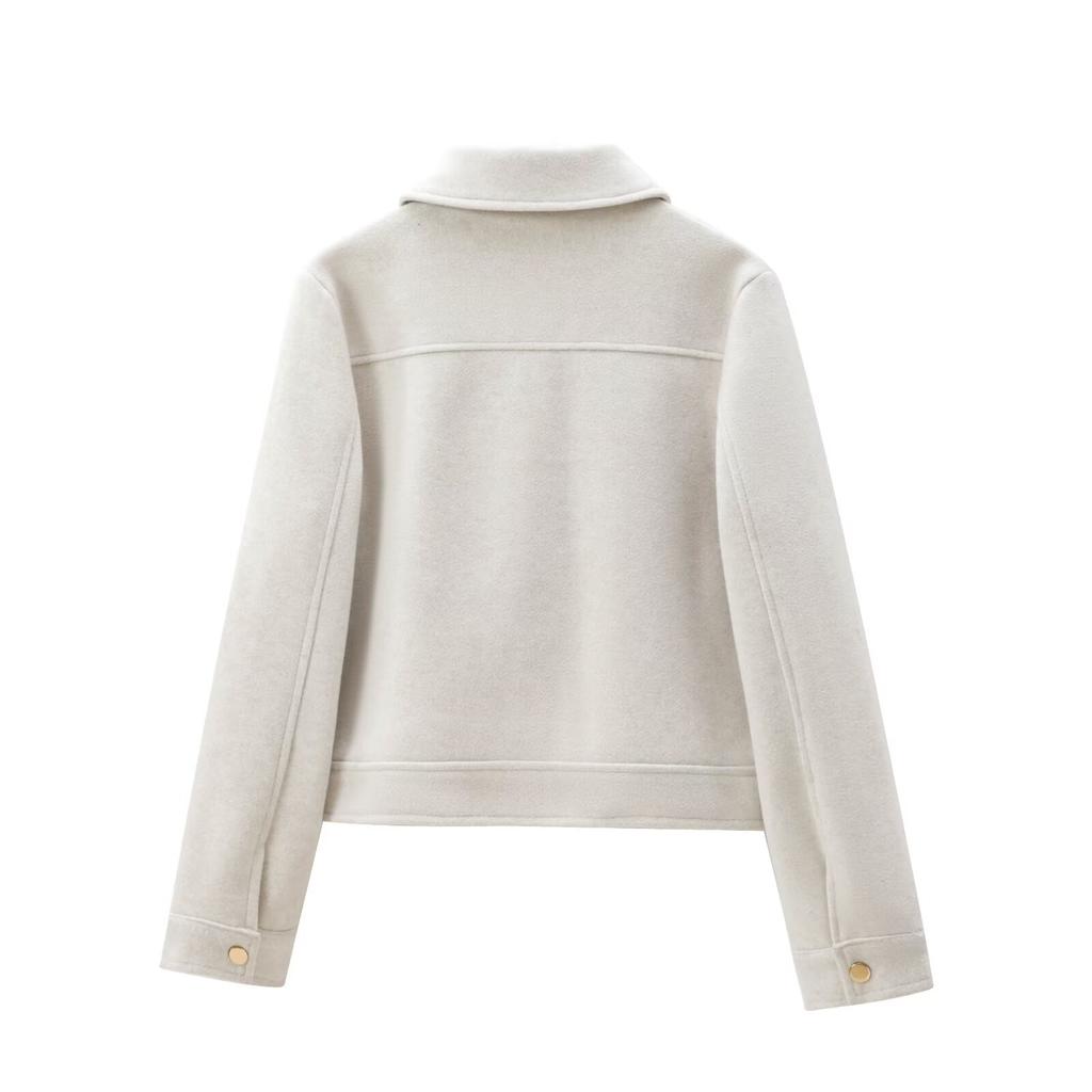 Women's Zipper Jacket Coat New Winter Long Sleeve Pocket Outerwear Coat Short Street Elegant Women's Jacket