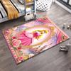 Runner Rug Aurora Princess in Pink Gown in Ornate Floral Frame Art Decor
