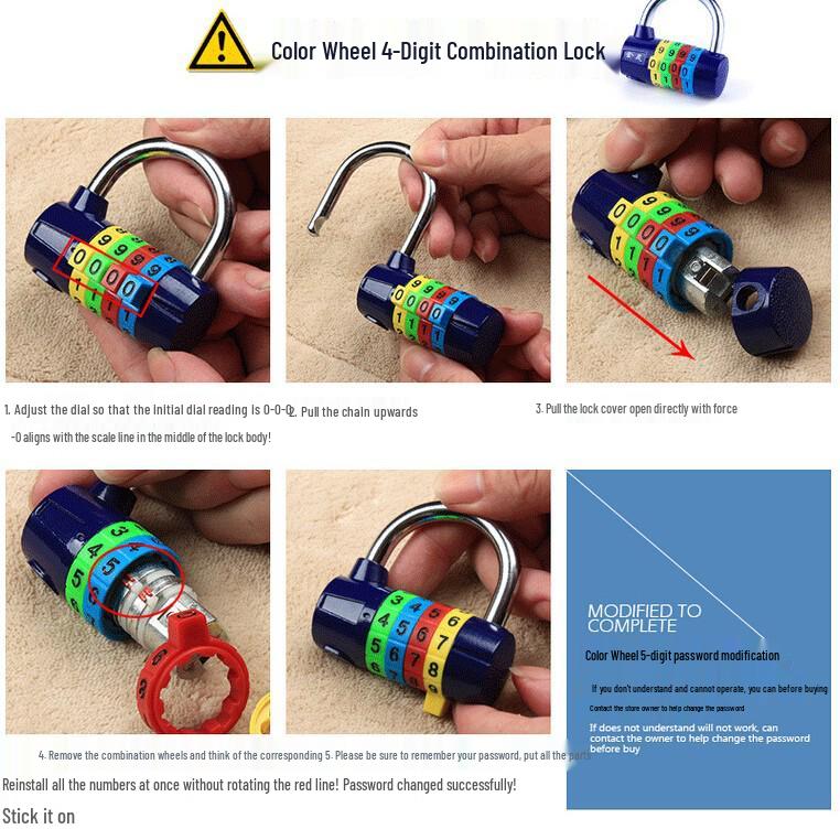 Zinklegierung 4/5-stellige Zahlenschloss Diebstahlschutz für Fenster und Türen
