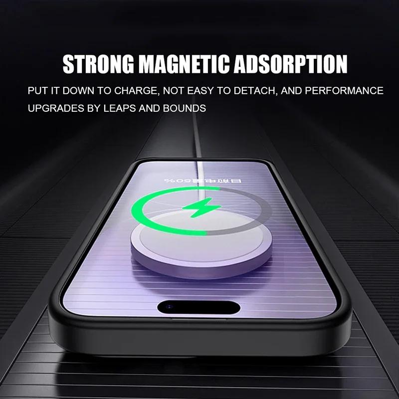 Translucent Original Case For iPhone 15 16 14 13 11 12 Pro Max For Magsafe Magnetic Wireless Charge Lens Protector Matte Cover