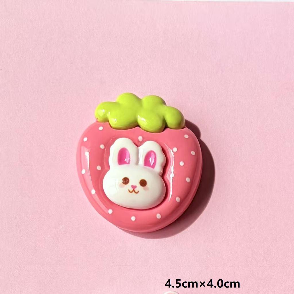 Set di Pinze per Capelli, Portachiavi e Charms per Crocs in Resina Fai da Te Fragola Rosa