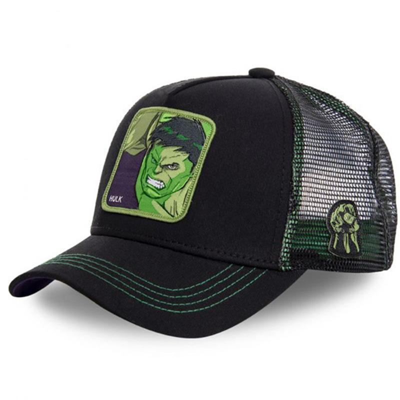 Marvel Superhero Patch Trucker Hat Breathable Mesh Baseball Cap Adjustable Spiderman Hulk Ironman Outdoor Sun Cap L