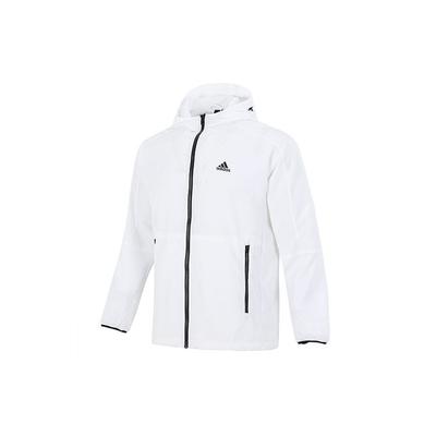 Essentials Woven Newblock Casual Breathable Hooded Jacket Men Outerwear White H40233