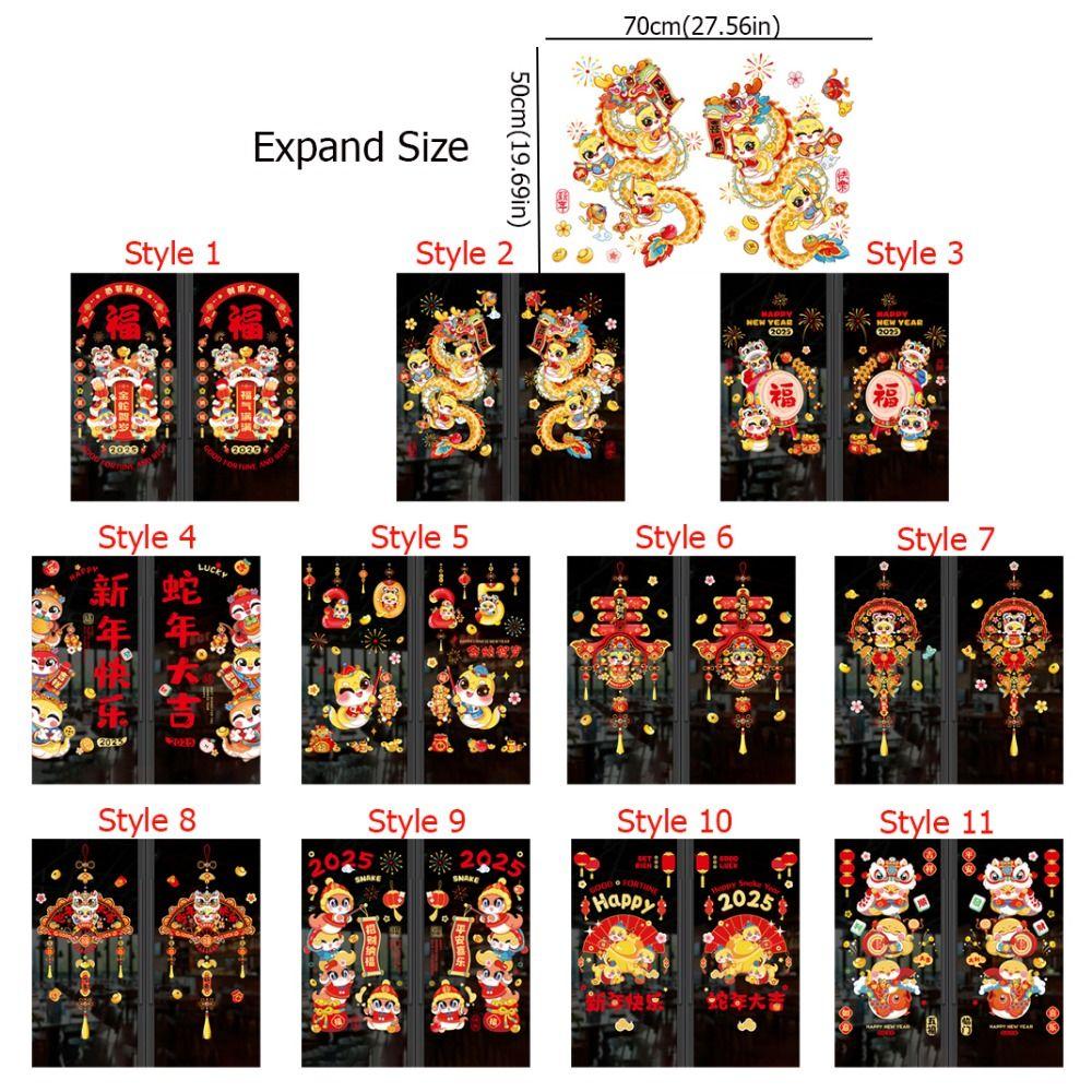 Blessing Words Spring Festival Window Stickers Cartoon Spring Festival Supplies  Lunar New Year