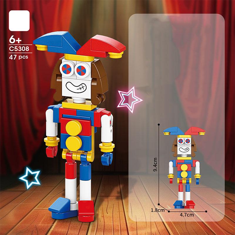 New The Amazing Digital Circus Anime Figures Building Block Horror Game Cartoon Cute Doll Block Model Set Toys for Kids Gifts