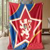 Czech Republi Football Printed Flannel Blanket Skin Friendly Warm Decorative Throw for Indoor Couch Bed Daily Use