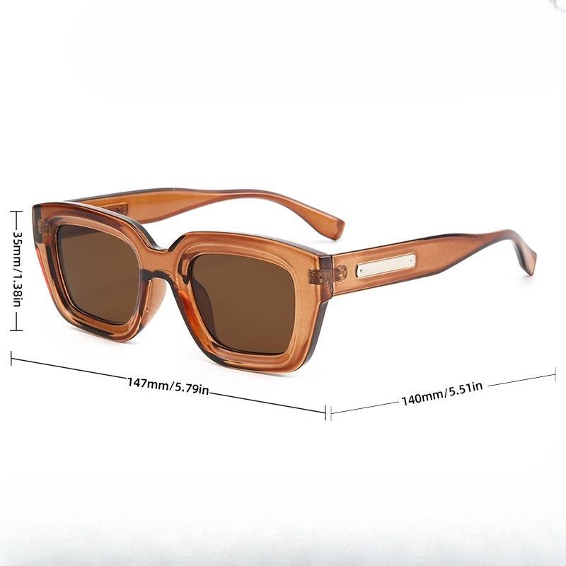 Retro Square Sunglasses, Unisex Fashionable And Versatile Square Sunglasses