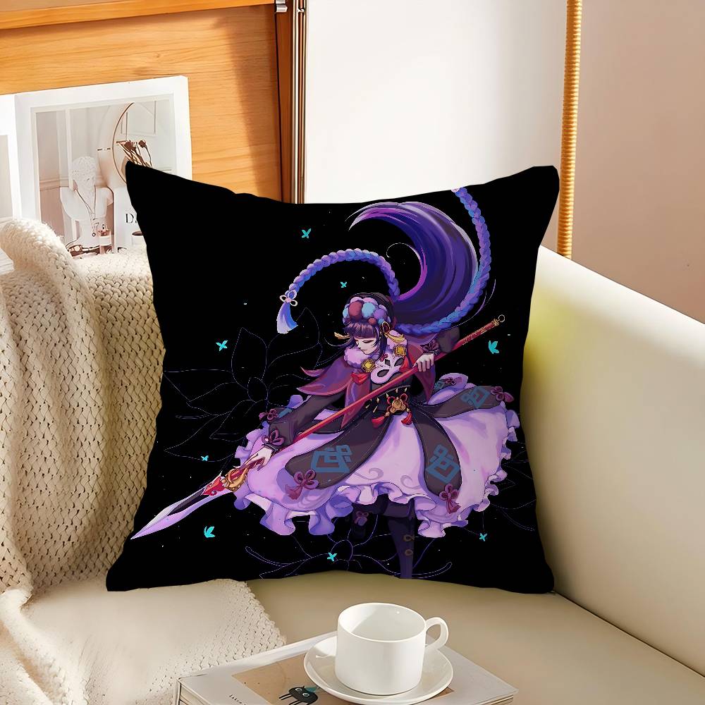 Genshin Yun-Jin Cushion Cover Pillow Cover Decor Pillowcase Printed Cushion Case For Couch