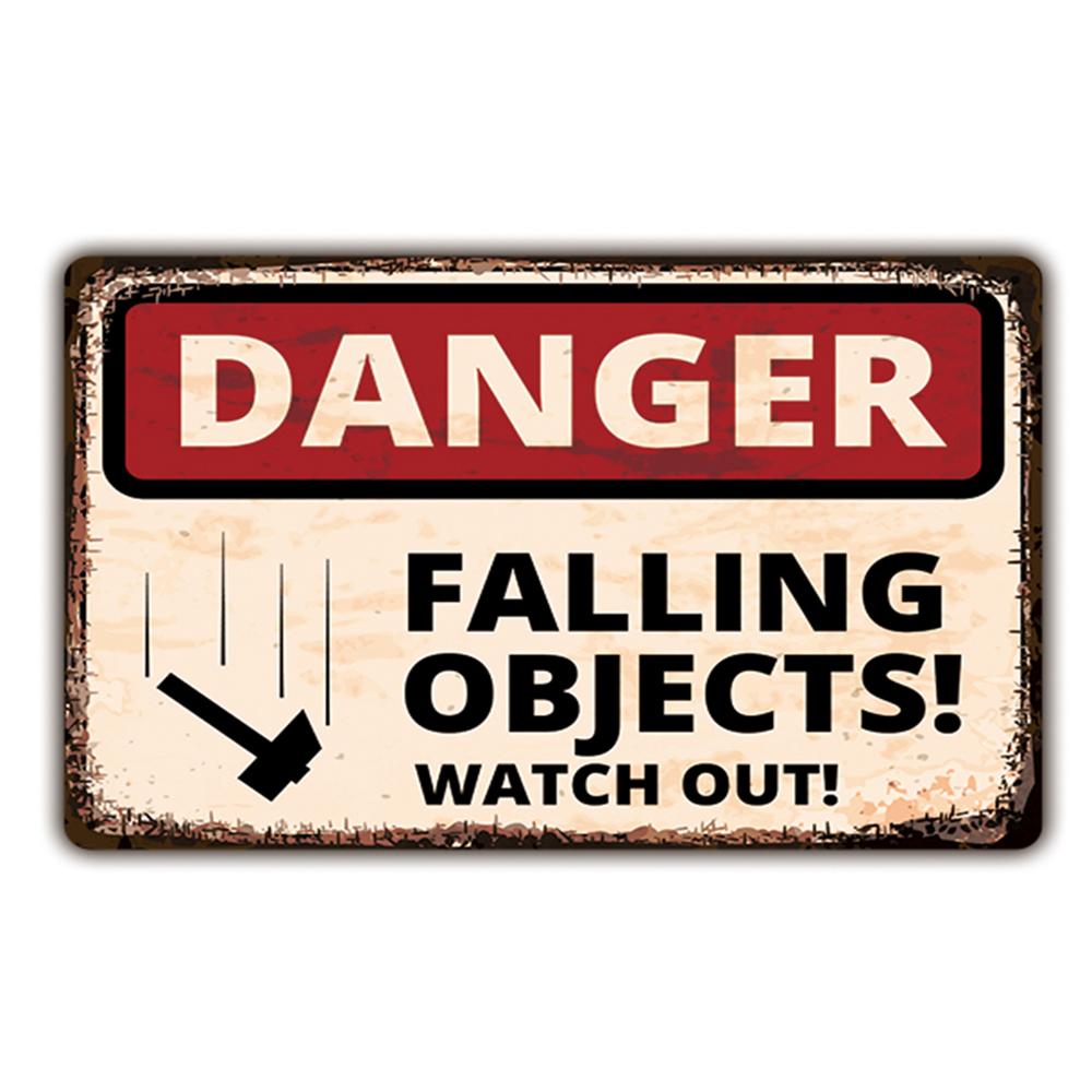 IBOOWU Danger DUST HAZARD Vintage Poster Retro Metal Tin Signs Wall Decor HIGH VOLTAGE Beware Warning Plaques