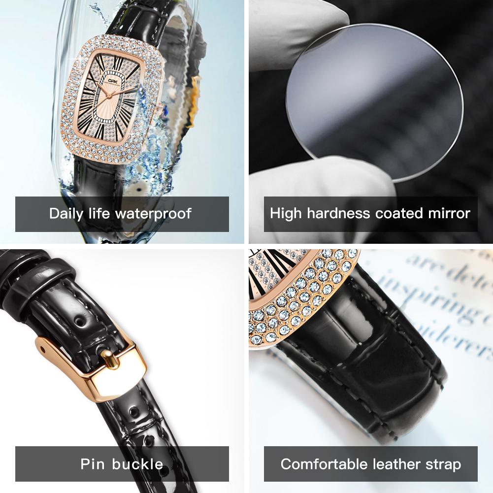 OPK Brand Belt Full Diamond Roman Scale Simple Ladies Quartz Watch 8616