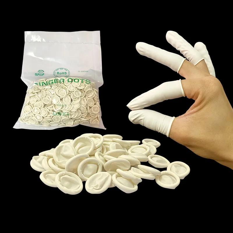 Protective Fingertip Natural Rubber Gloves Disposable Latex Finger Cots for Workplace Safety Nail Makeup Eyebrow Extension