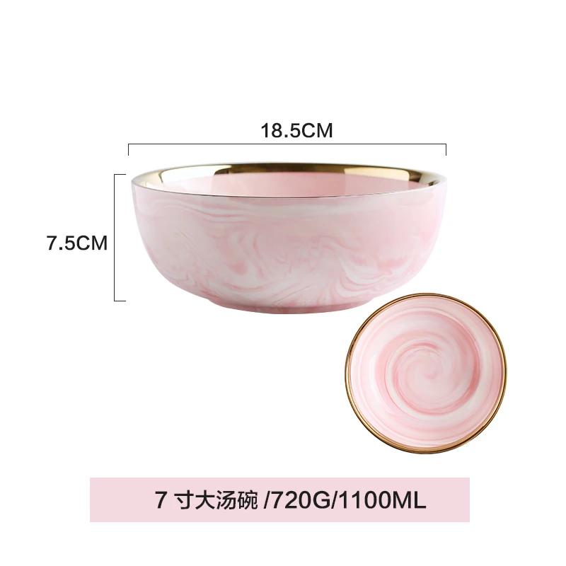 Tableware ceramic set marble household rice shallow