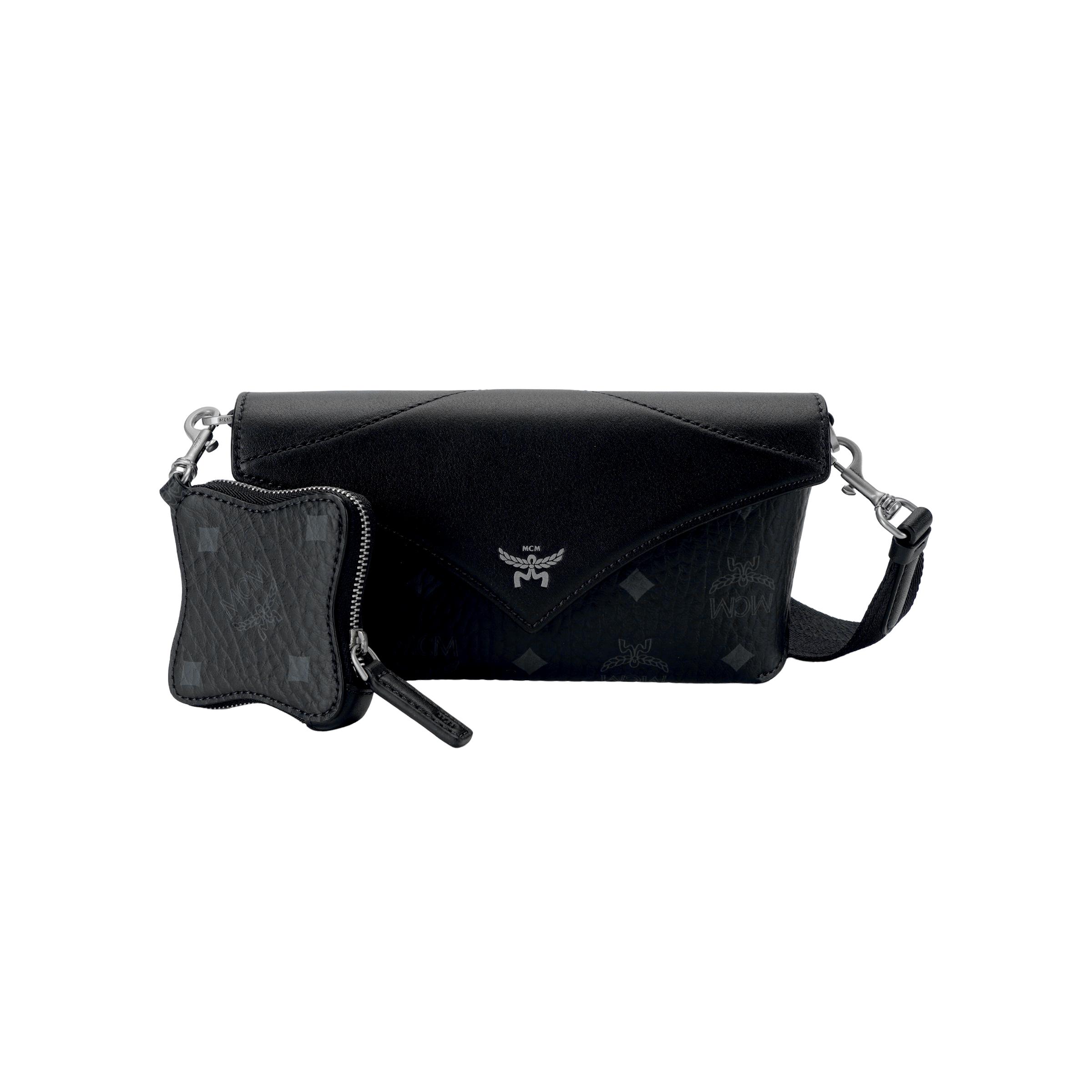 

MCM Visetos Leather Crossbody Bag with Detachable Pouch & Adjustable Strap for Daily & Travel Use Basic Set (Bag+Dust Bag)