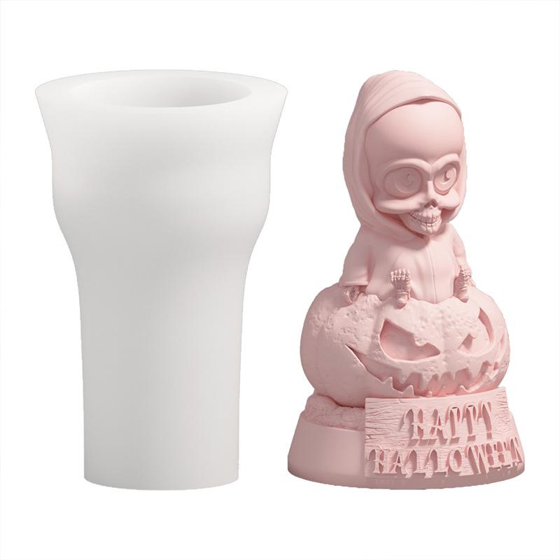 3D Ghost Pumpkin Zombie Silicone Molds DIY Halloween Candle Crafts Plaster Resin Cast Mold Home Artwork Make Halloween Gifts