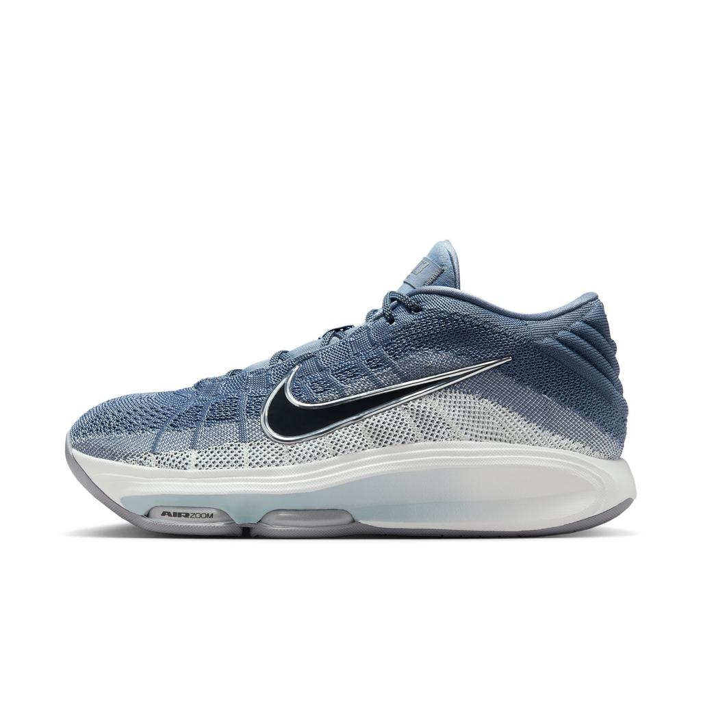 Nike G.T. Hustle 3 Cushioning Slip Resistant Mid Top Basketball Shoes Men's Gray Blue Basketball Shoes FV5952-402